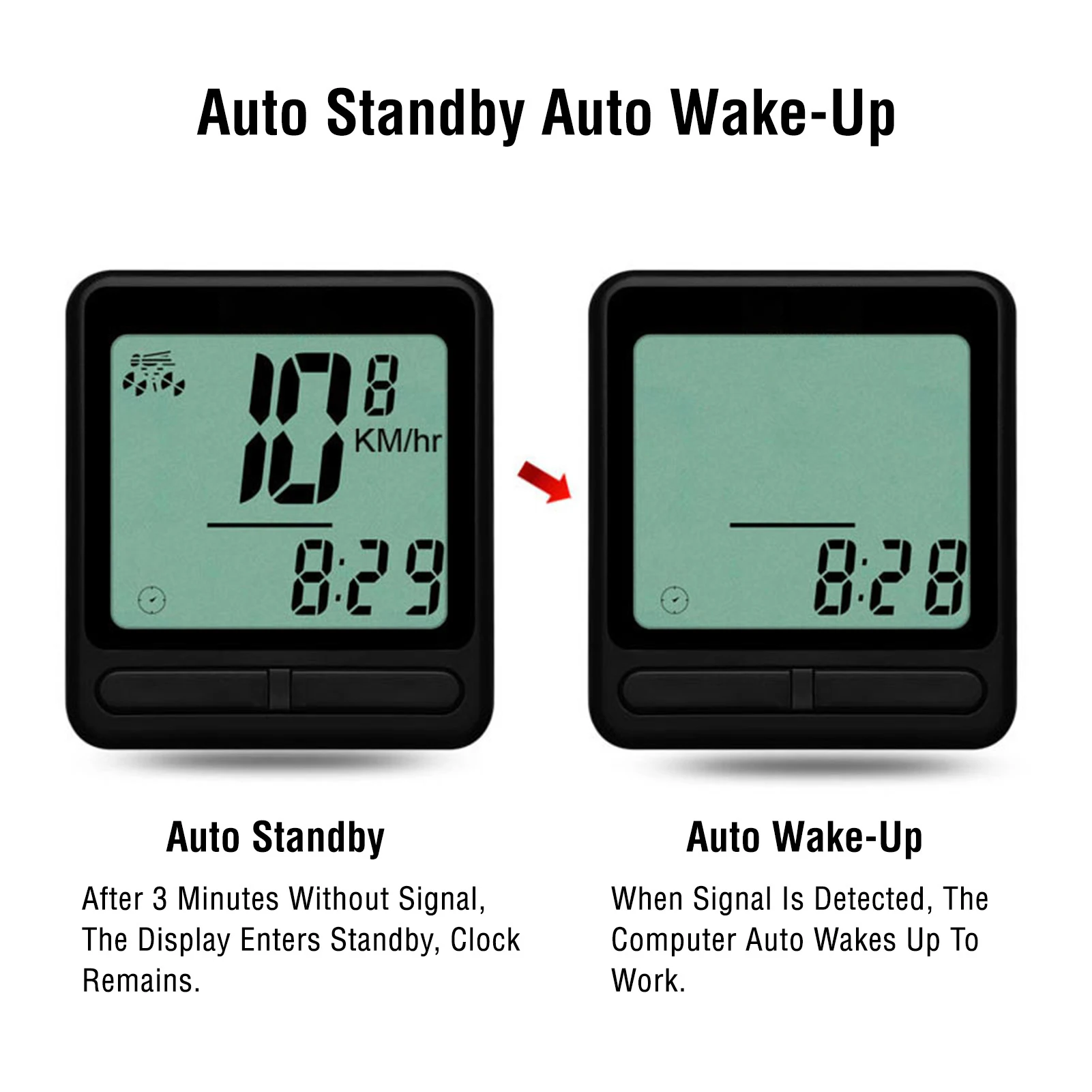 Bicycle Speedometer Rainproof 24 Function Bike Computer with Auto Sleep Wake Up Backlight for Mountain Road Cycling