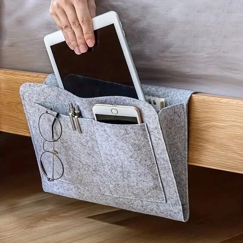 Bedside hanging storage bag Mobile phone remote control tissue storage box Bedside book hanging bag sundry household items Ecoco