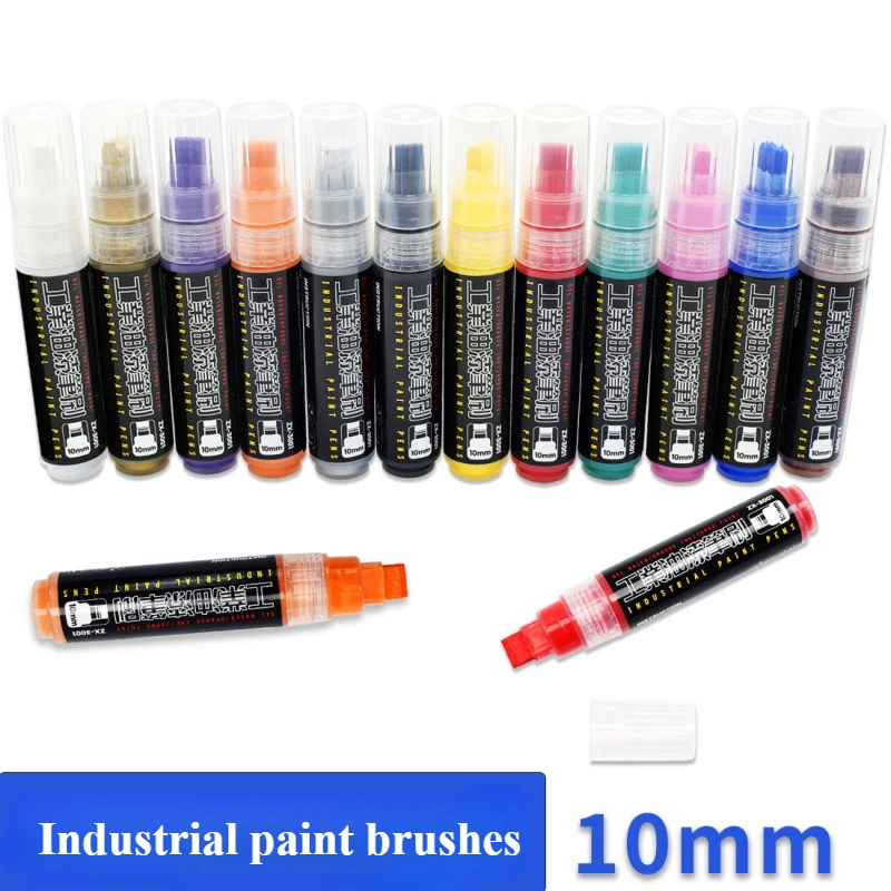 10MM Line Paint Marker Waterproof Not Fade Strong Coverage Power for Steel Metal Cermet Plastic Marking Drawing Poster Design