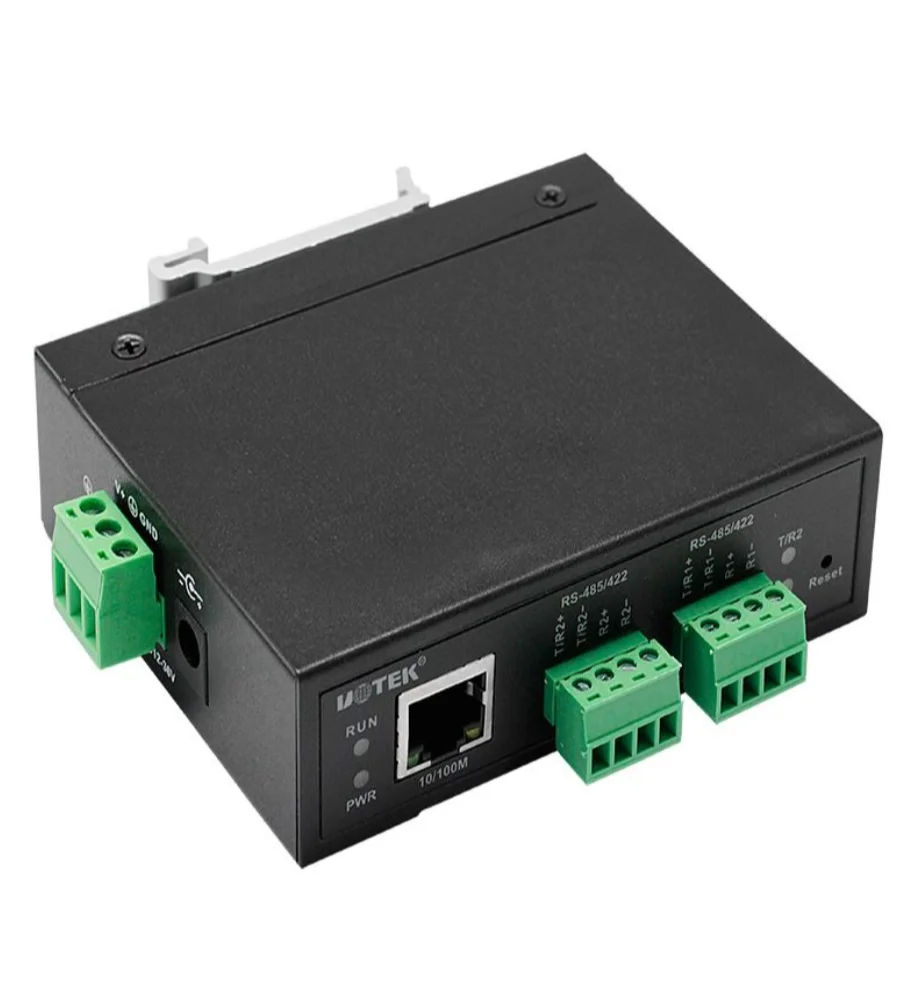 10/100M TCP/IP RJ45 to 2 Ports RS-485/422 Serial Device Server RS485/422 RS422 Converter Industrial communication UT-6312MT