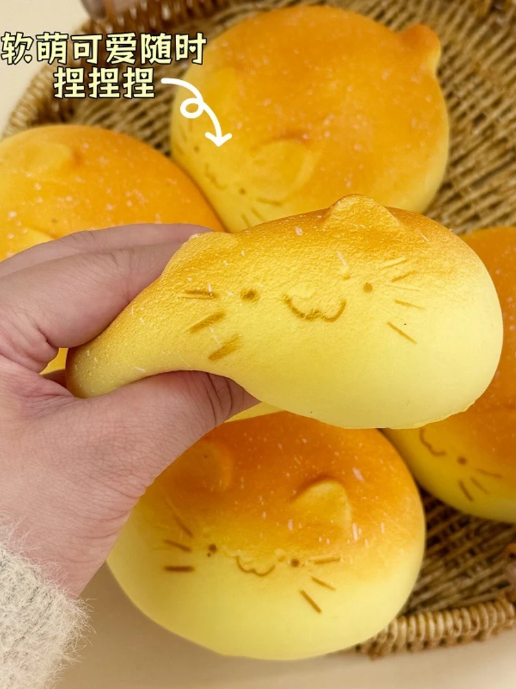 Cute Squishy Totoro Bread Fidgets Toys Soft kitty Bread Venting Squeeze Toy Relieve Anxiety Anti Stress Toy for Adults Gift