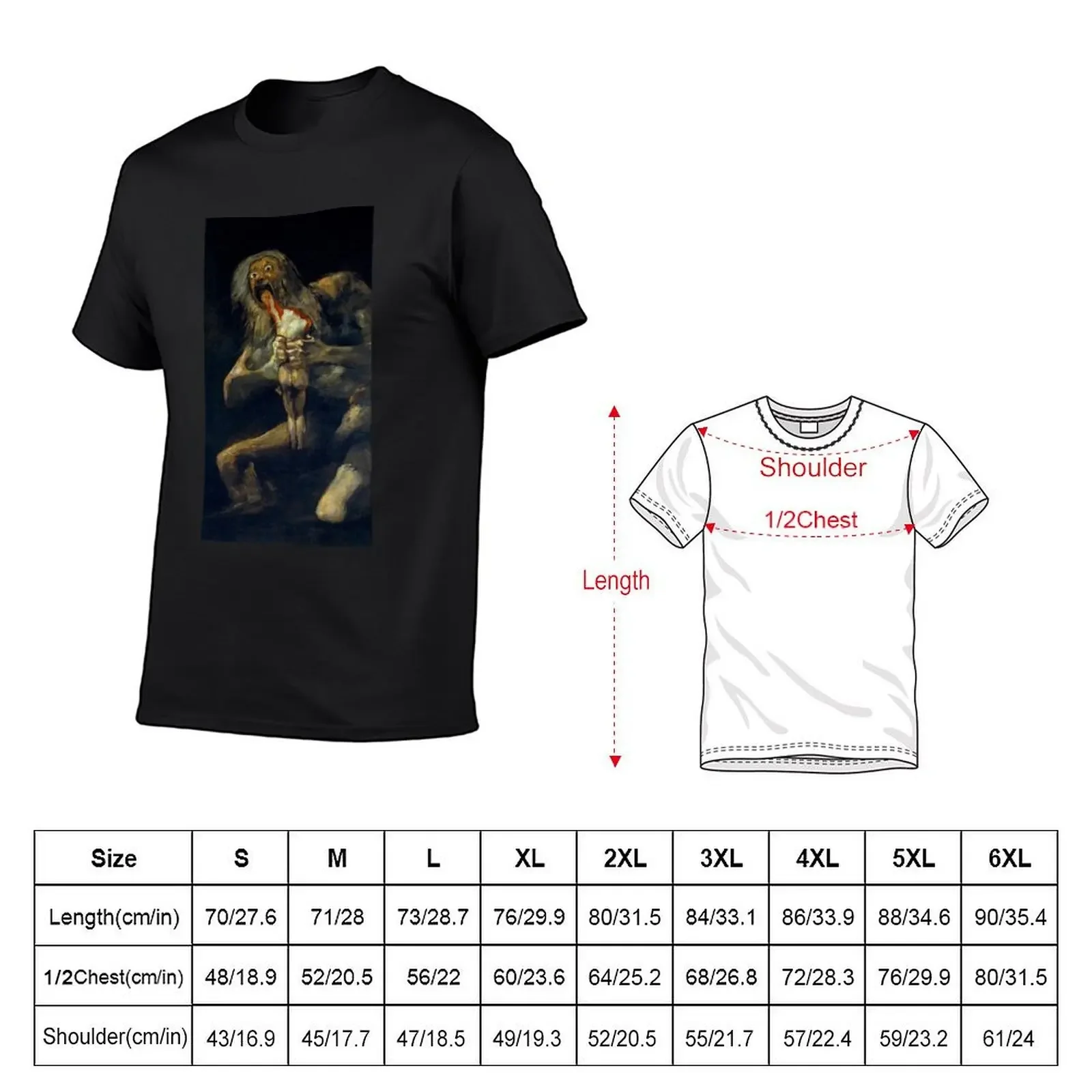 Saturn Devouring His Son - High quality - Francisco Goya T-Shirt new edition vintage clothes mens white t shirts