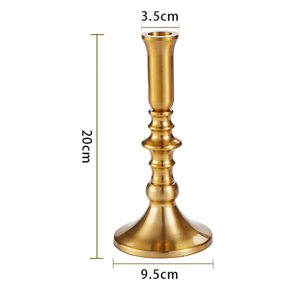 Small Brass Candle Holder Mini Metal Candlestick Mini Metal Candlestick Sturdy And Tip Proof Design Light Brightness