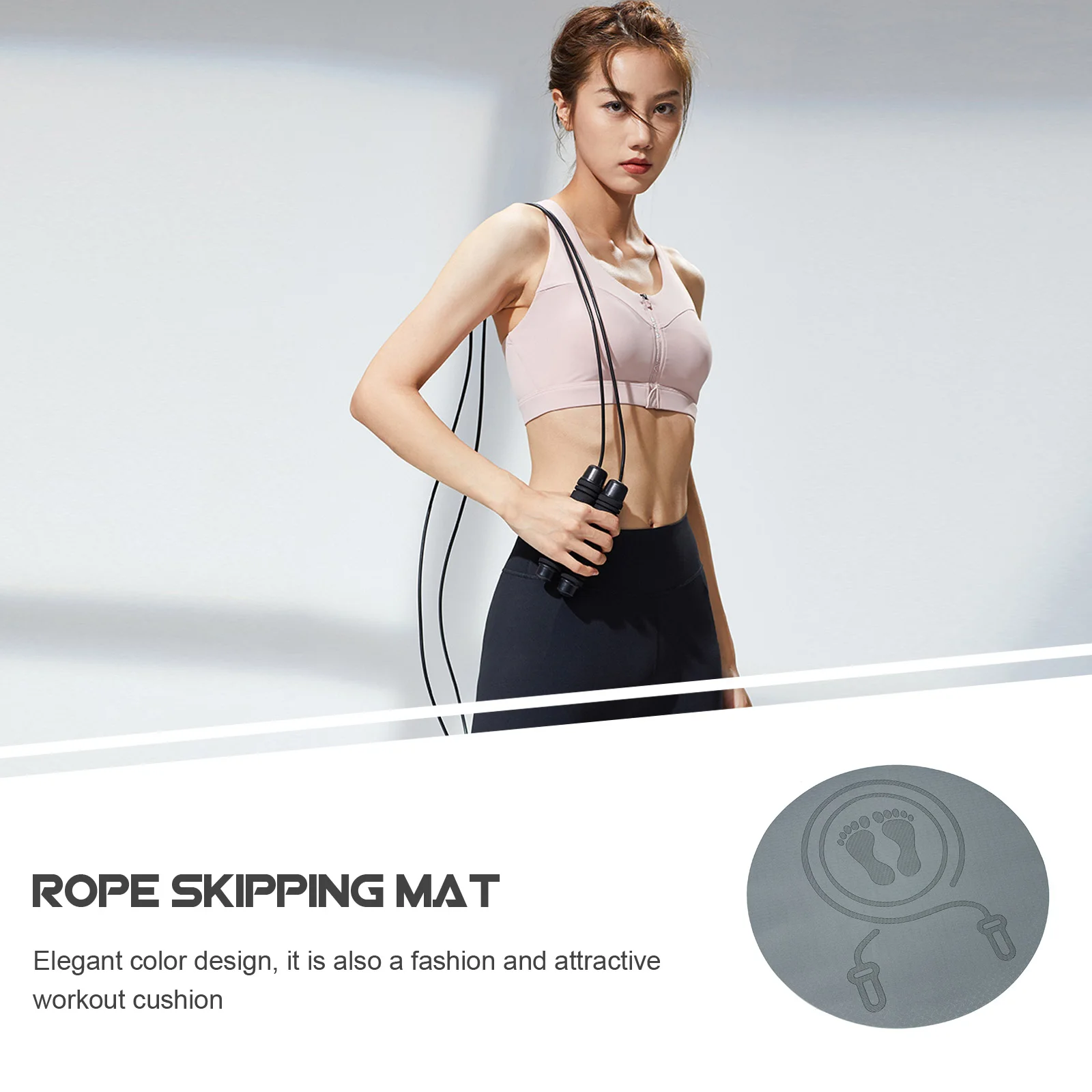 

Jump Rope Mat Non-Slip Shock-Absorbing Silent Indoor Fitness Mat Home Exercise Cushion Yoga Pilates Workout Pad