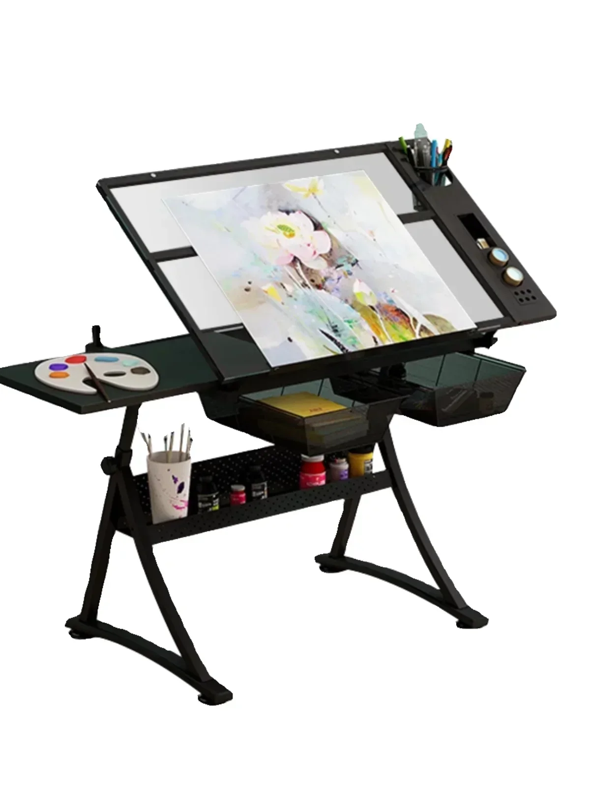 

Glass drawing table Lifting Angle-adjustable Painting Table Desk Oil Painting Art Painting Design Architect