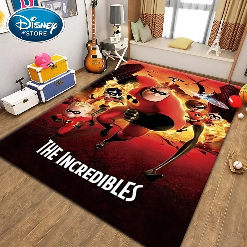 Kids Rugs for Playroom Disney The Incredibles Pattern Area Mat, Cute Cartoon carpet, Kids Gift for Livingroom Bedroom Home Decor