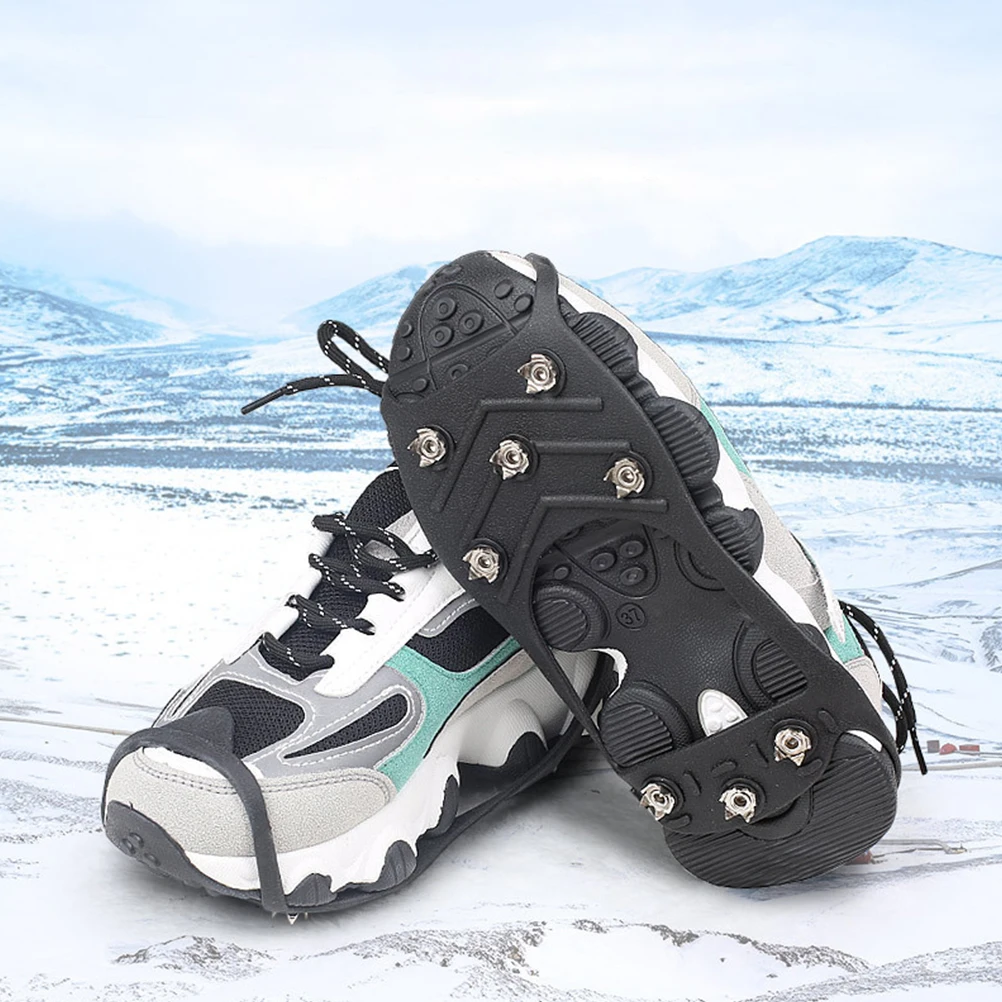 

Non-slip Crampon Shoe Covers for Snow Anti-skid Nail Black Anti-ice Shoes Outdoor Travel