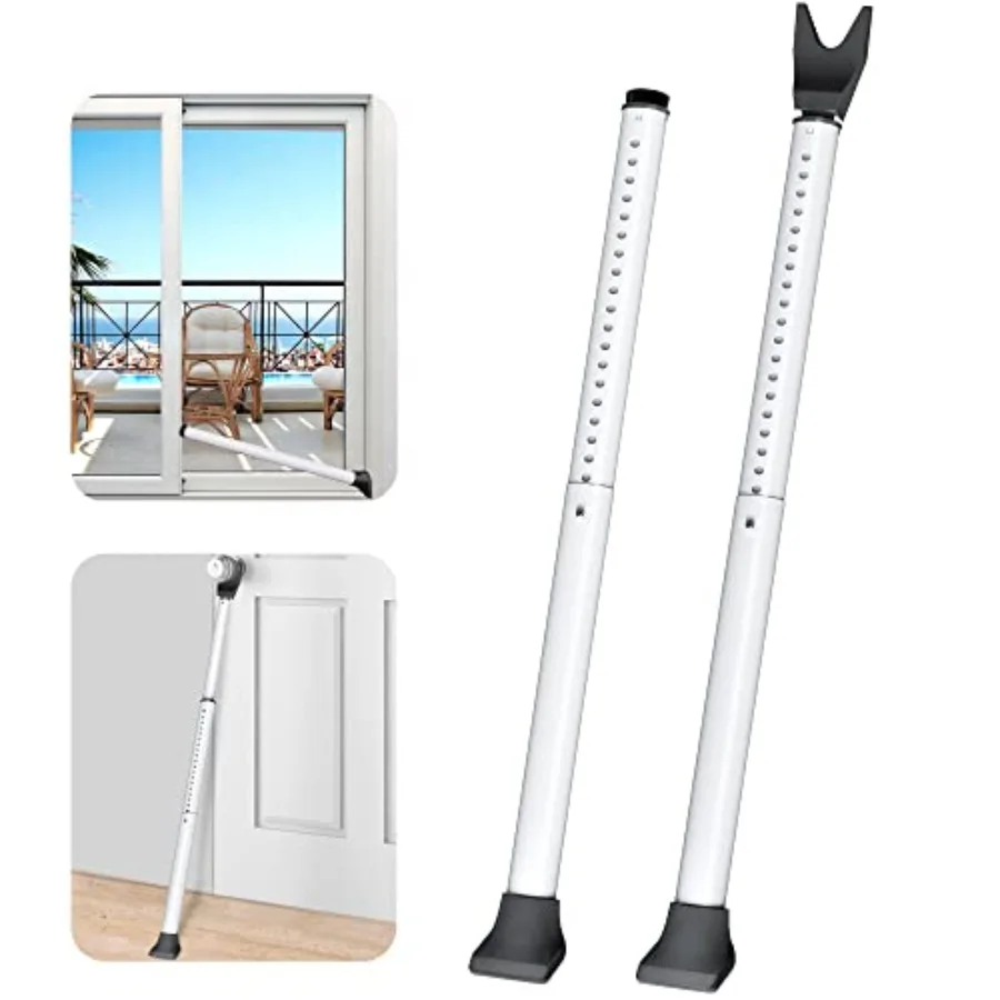 

Upgraded Door Security Bar and Sliding Patio Bar, Heavy Duty Stoppers Adjustable Jammer for Home, Apartment, Travel