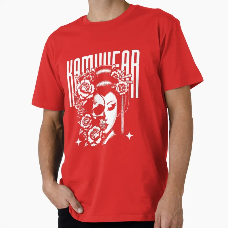 Geisha Skull Japan samurai t shirt for man 100% cotton cyberpunk girl Print Graphic Y2k Clothes All size S-6XL Tops