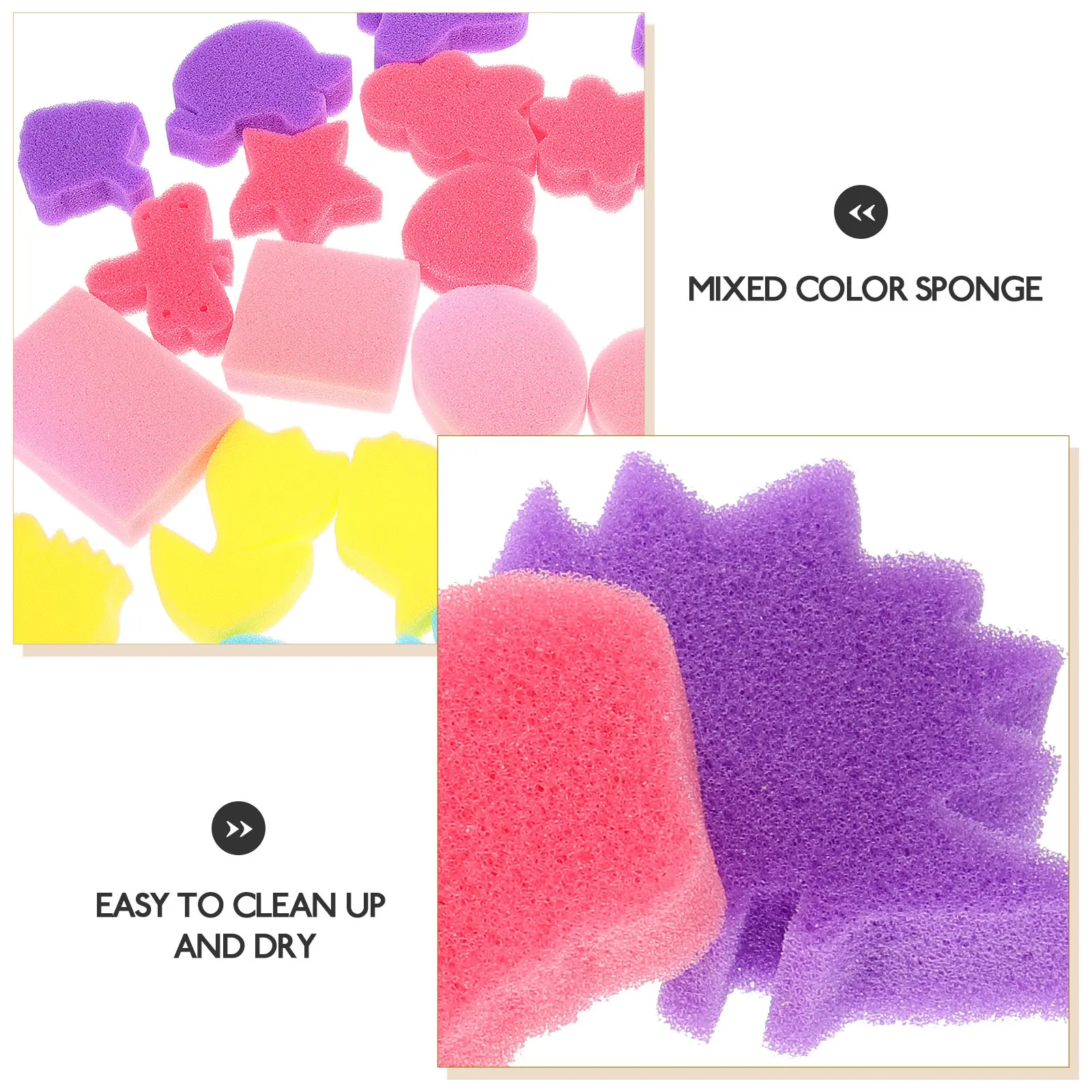 30Pcs DIY Painting Sponge Cartoon Pattern Assorted Colors for Kids Craft Painting Sponge for Kid Creative Art Projects