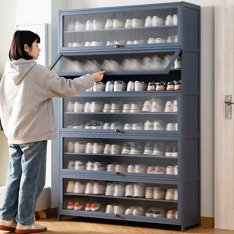 High-End Corridor Door Shoe Cabinet Multi-Layered Stackable Design for Entryway Living Room Extremely Narrow for Home Furniture