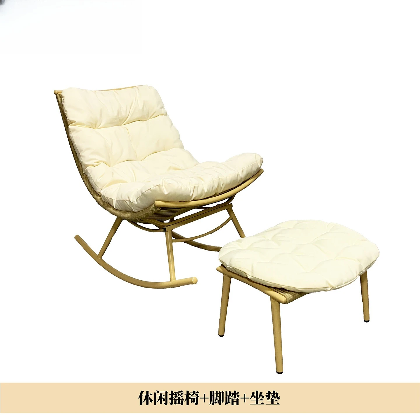 في الهواء الطلق شرفة الترفيه كرسي الروطان فناء شرفة طاولة وكرسي مصمم نموذج غرفة فندق مقاوم للماء واقية من الشمس #4