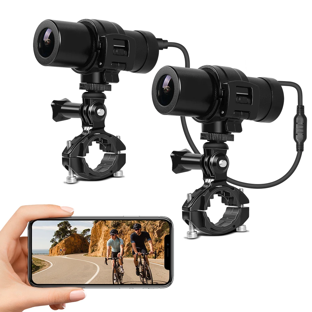 2K Fiets Helm Camera Actie Cam Voor Motorfiets Dvr Dash Cam 2 Kanaals 1080P Voor & Achter view Wifi Waterdichte Recorder