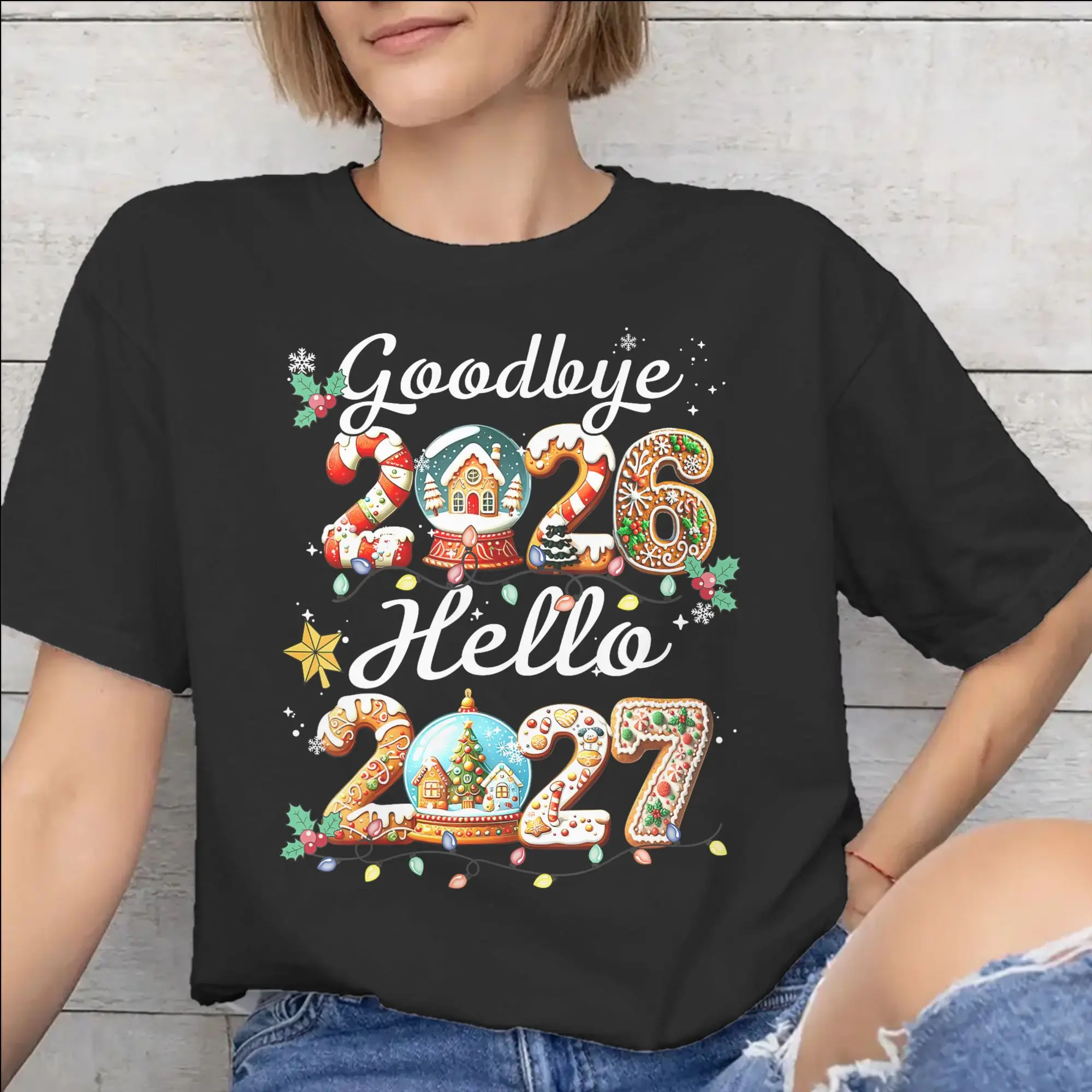 Good Bye 2026 Hello 2027 New Arrival T Shirt Men Women  100% Cotton  Tee Shirt Clothes