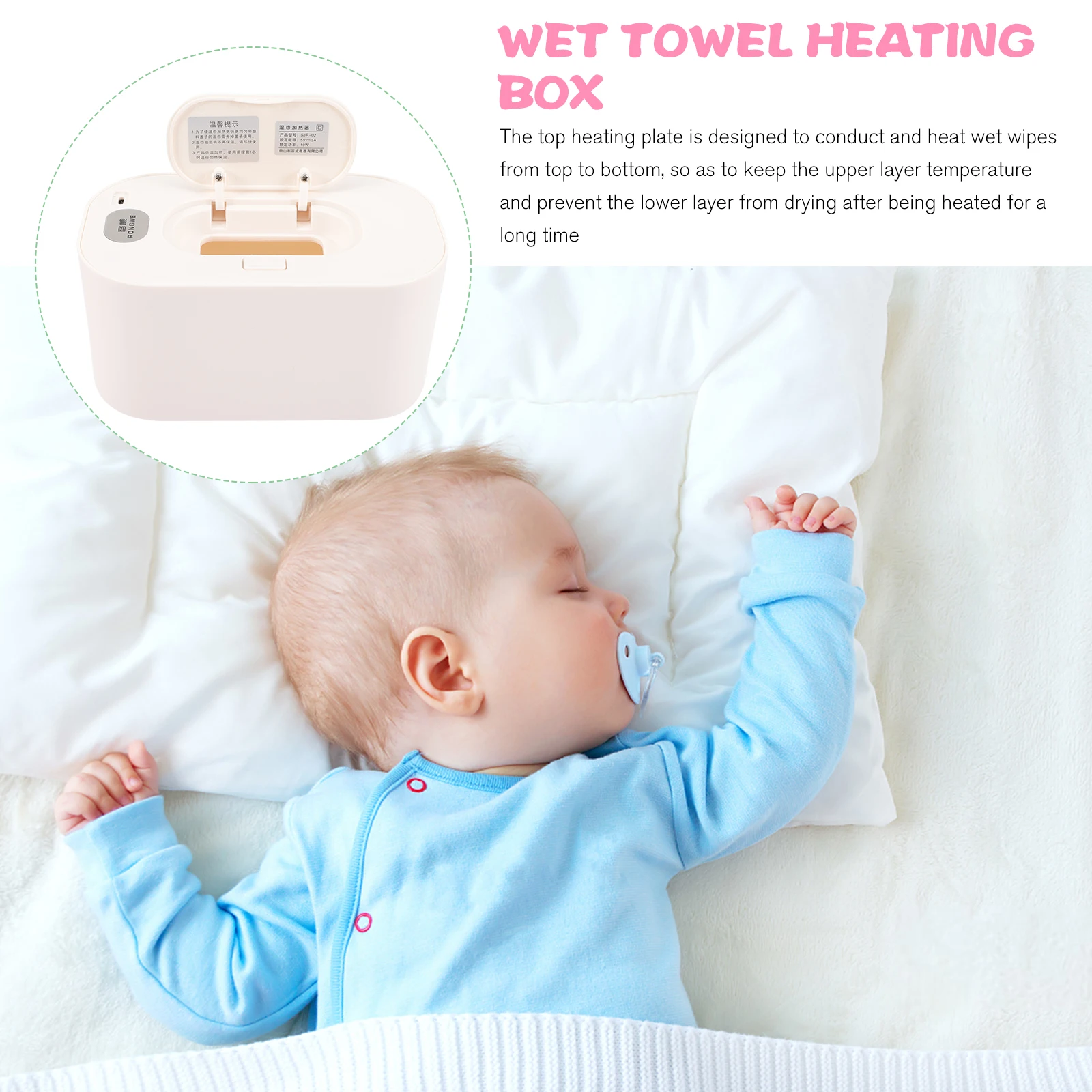

Portable Baby Wet Tissue Warmer Constant Temperature Heater Large Capacity USB Charging Travel Wipes Dispenser Infant Care