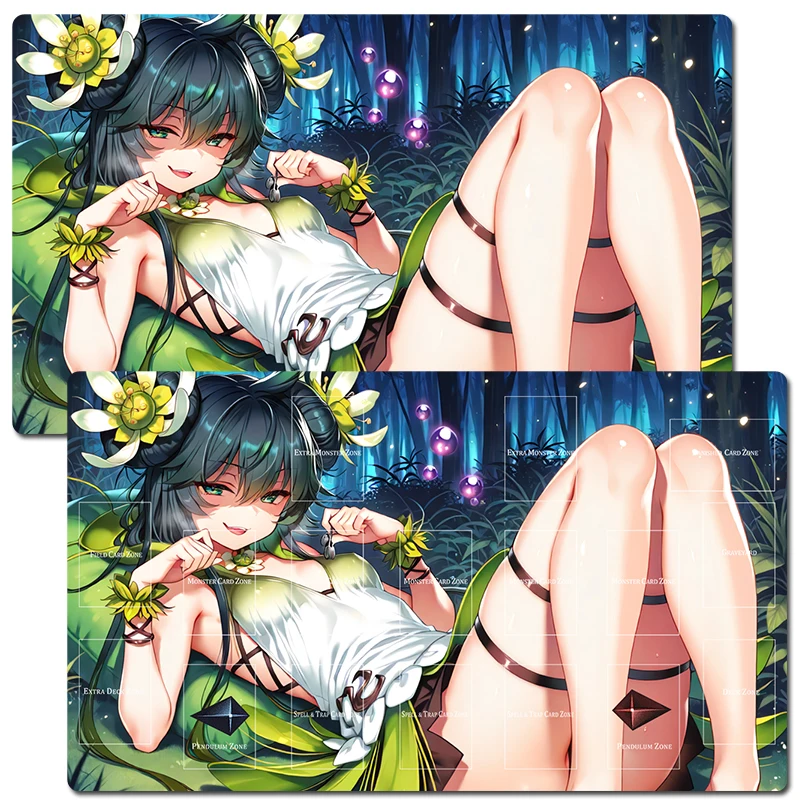 

YuGiOh Girl Traptrix Vesiculo TCG CCG Playmat Trading Card Game Mat Table Desk Gaming Play Mat Mouse Pad 60x35cm Free Bag