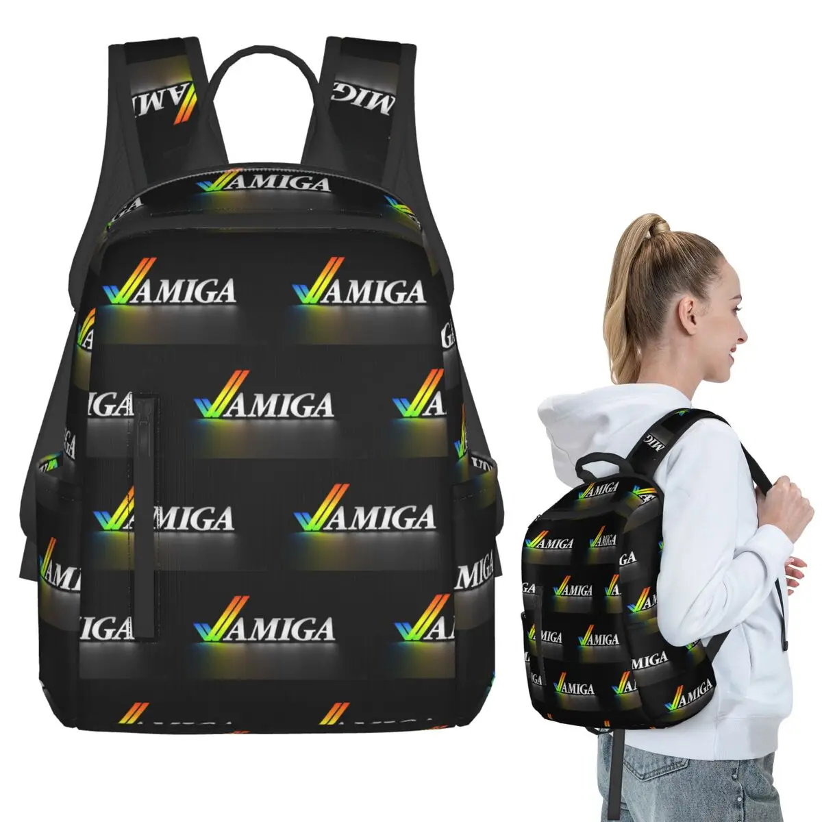 

Amiga Backpack Student BookBag Kids School Bag Computer Shoulder Bags Boys Girls