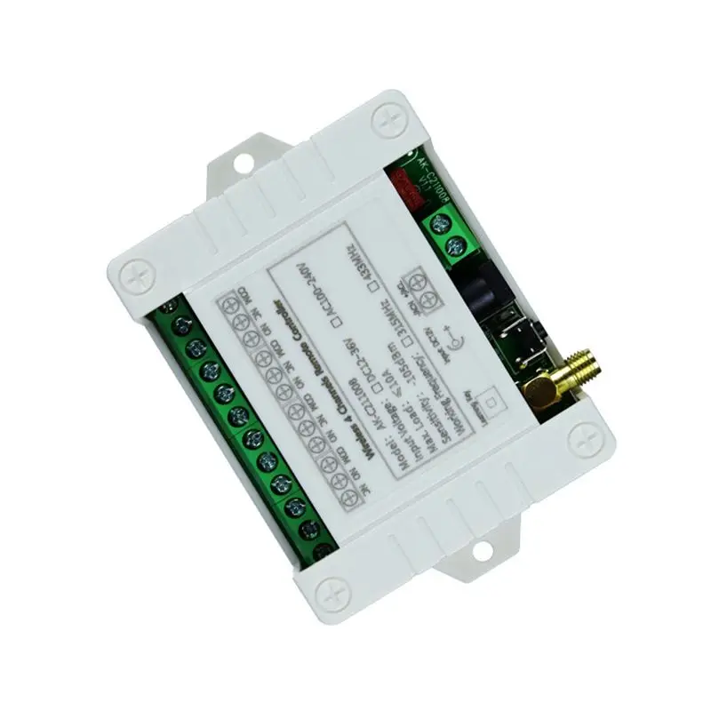 A41Z-DC 12V 24V 36V 10A 433Mhz 4 Channel Wireless Relay RF Remote Control Switch Receiver+4CH Transmitter