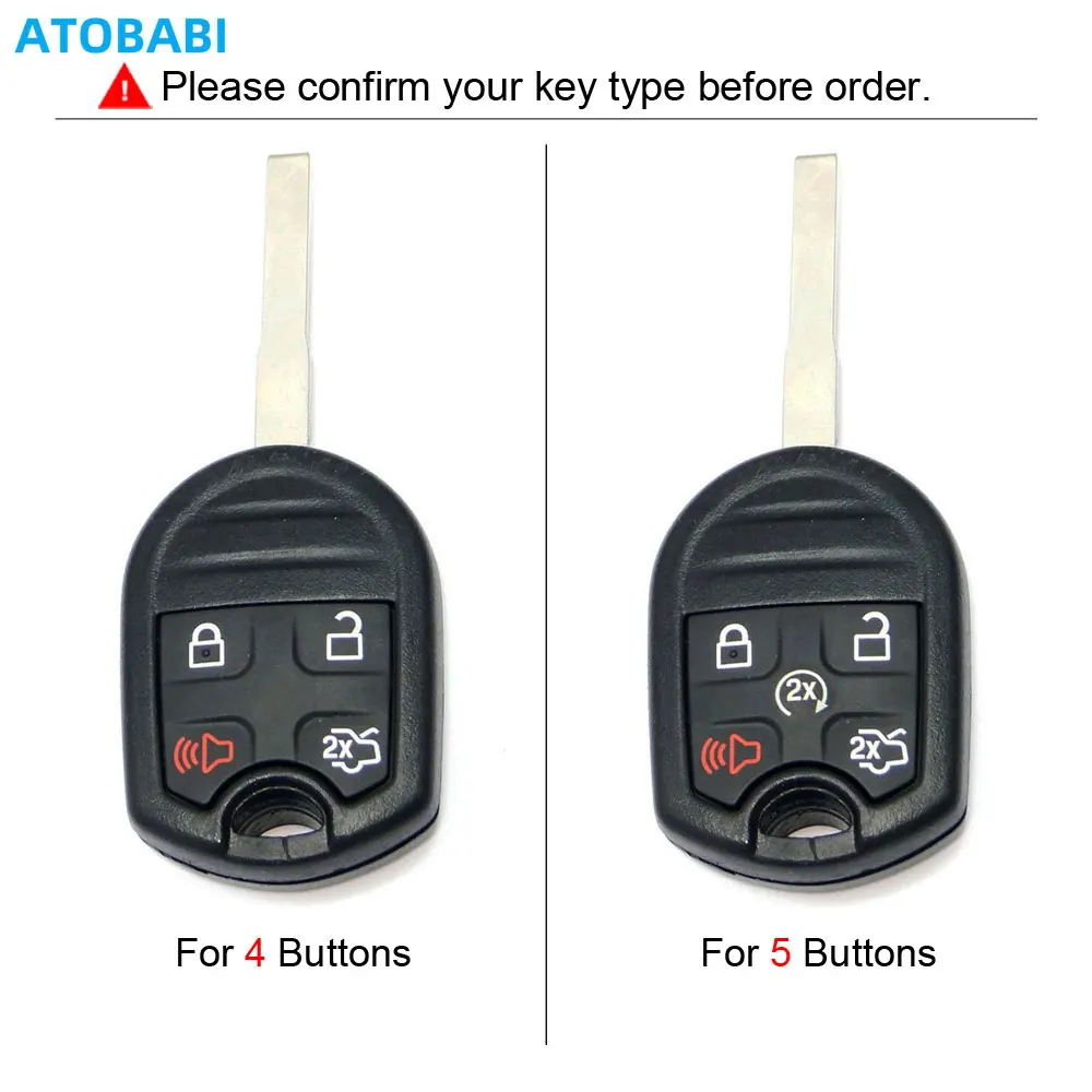 Leather Car Key Cover Remote Control Protector Case For Ford E-150 E-250 E-350 Super Duty F150 F-250 F-350 Explorer Edge Lincoln
