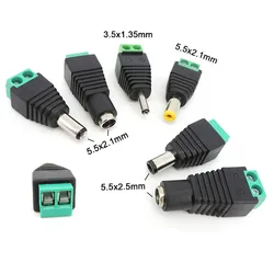 DC Male Female power supply Connector 5.5 x 2.1MM 5.5*2.5MM 3.5*1.35MM 5.5mm x 2.5mm Jack Adapter Plug for Led Strip Light t1