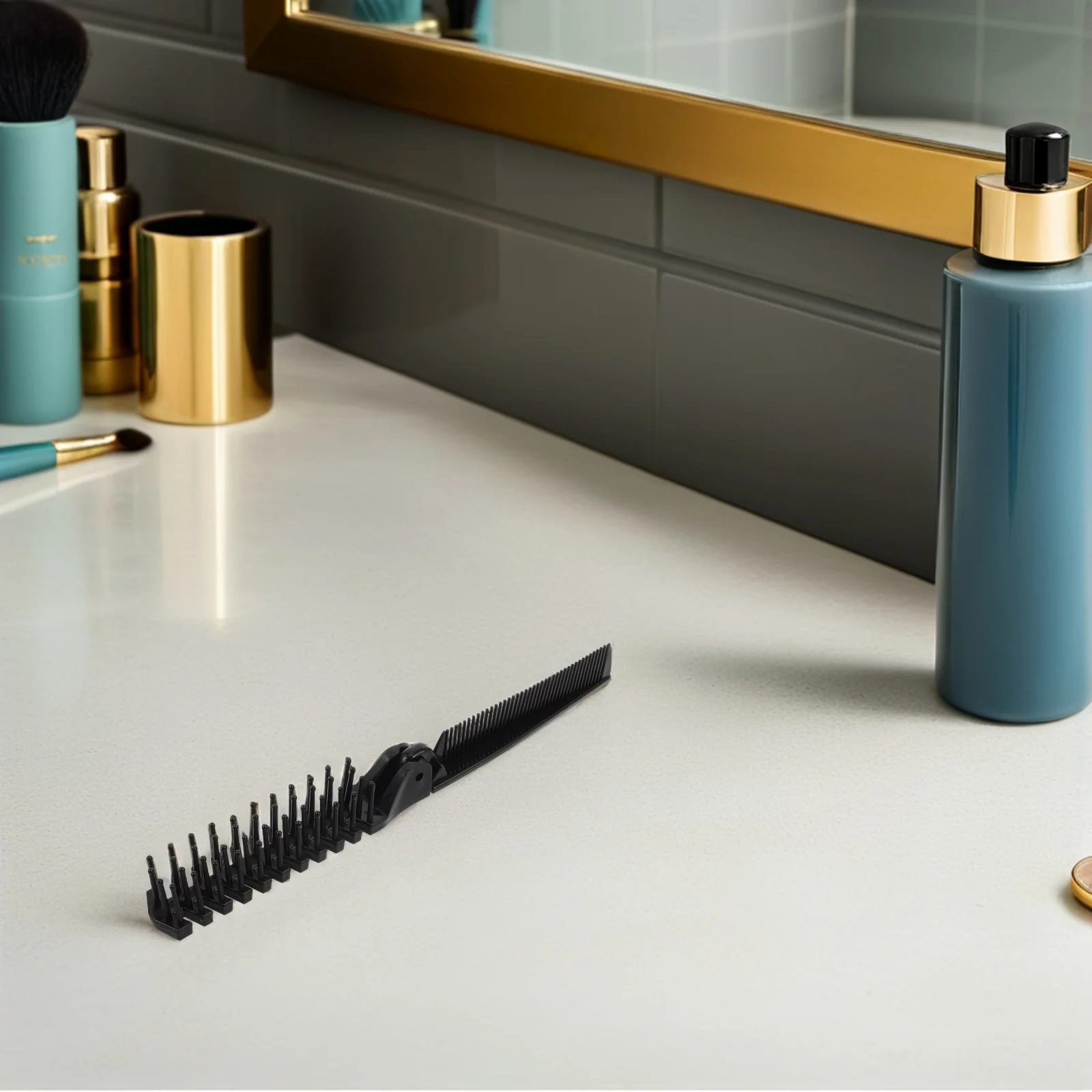 

20 Pcs Folding Comb Foldable Hair Brush with Beads Combs Hotel Disposables Makeup Plastic Double Sided
