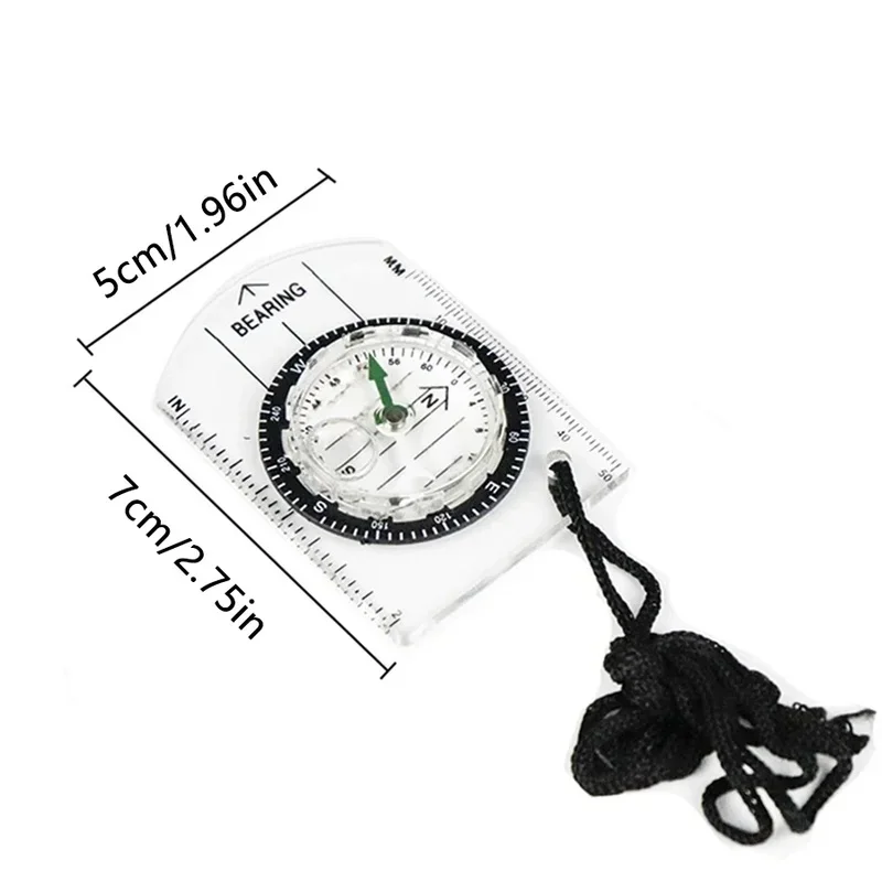 Outdoor Professional Mini Compass Map Scale Ruler Multifunctional Equipment Outdoor Hiking Camping Survival Compass Guiding Tool