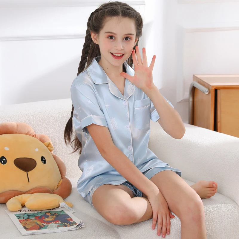 Pajamas for children Set Spring and Autumn Cartoon Pattern Short sleeved Summer Comfortable children\'s sleepwear loungewear