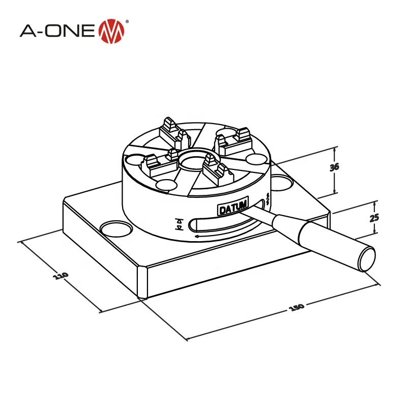 Perlengkapan Chuck bulat presisi A-ONE cocok untuk mesin EDM & CNC 3A-100003