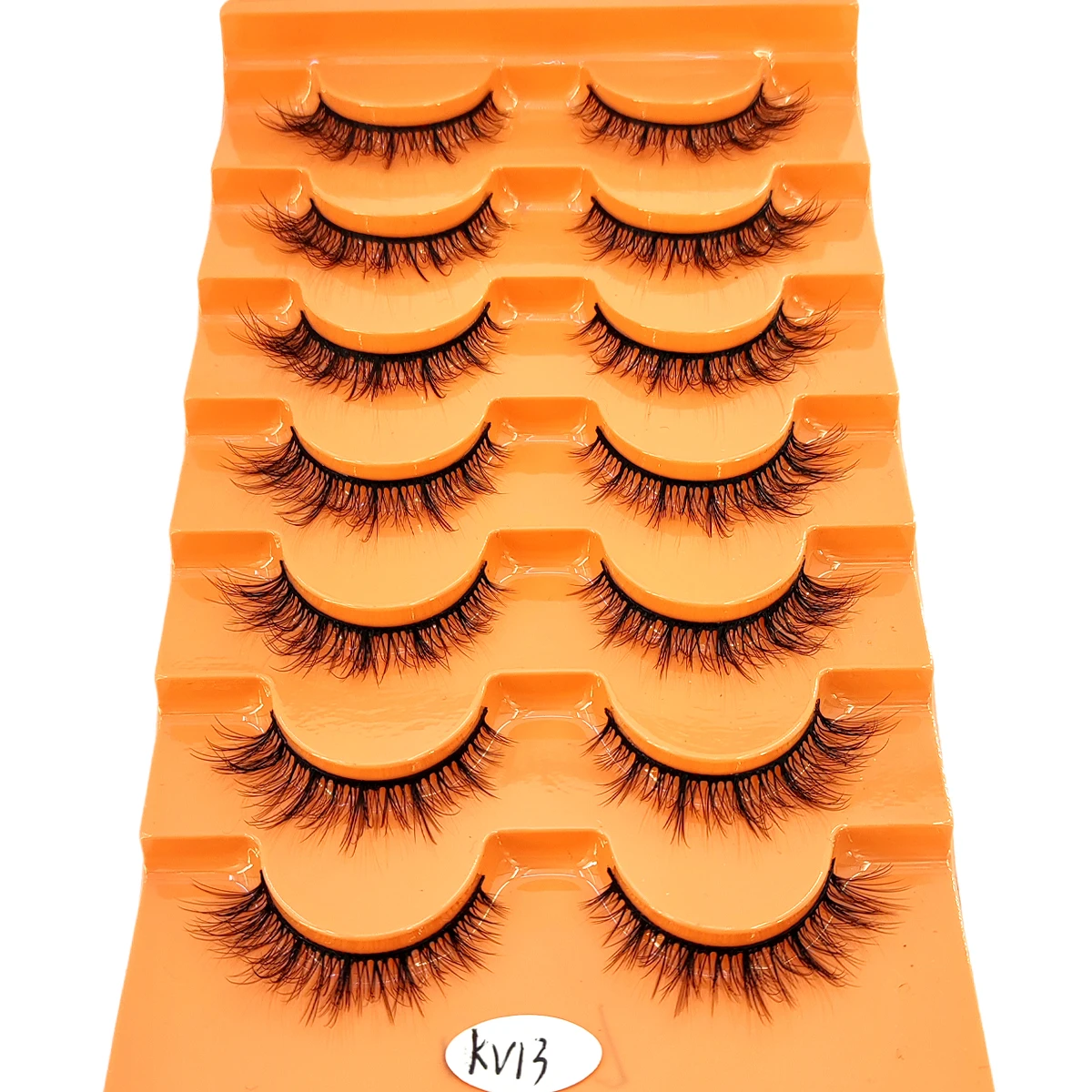 HBZGTLAD 7 pairs of fluffy slim crossed eyelashes soft long thick curly eyelashes dramatic makeup extension strips repeated