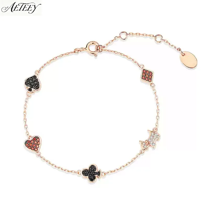 AETEEY Minimal Poker Element Bracelet Light Luxury Niche Elegant Versatile Women Wrist Jewelry