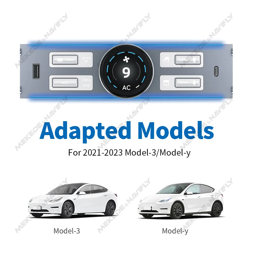 Estación de acoplamiento inteligente LCD para Tesla Model Y Model 3, 2024, 2021, 2022, botón de perilla, soporte de Control, USB Original para