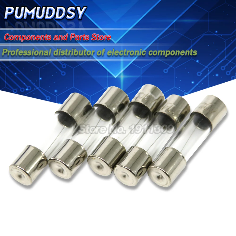 10PCS 5x20 Glass fuse tube 250V 0.1A ~ 25A 5*20 high quality fuse 5*20 0.2A 0.25A 0.3A 1A 1.25A 2A 2.5A 3A 3.15A 4A 5A 6A 6.3A