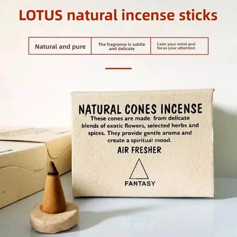 25Pcs Natural Incense Cones Yoga Meditation Aromatherapy Air Freshener Cones for Stress Relief Spiritual Cleansing Relaxation