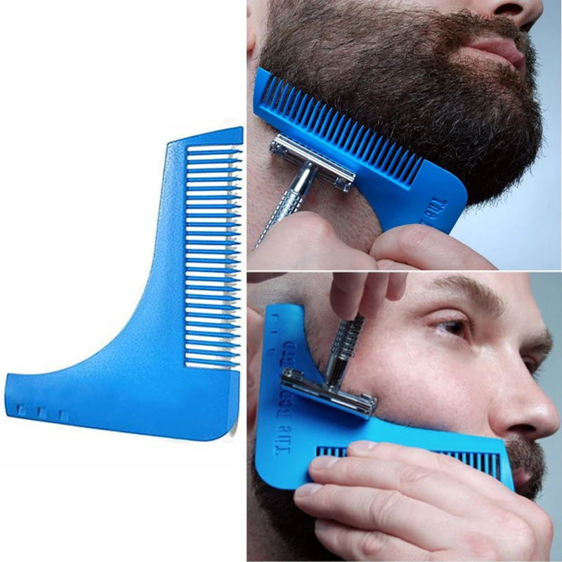 

Hot 1PCS High Quality Beard Shaping Styling Template PLUS Beard Comb All-In-One Tool ABS Comb for Hair Beard Trim Template