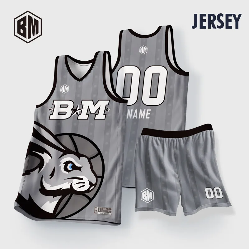 Children Basketball Kits For Boys Girls Animal Bunny Printed Customizable Name Number Jerseys Shorts Quickly Dry Tracksuits Gift