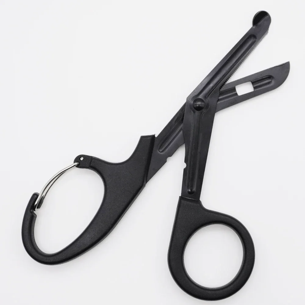 19CM Stainless Steel Gauze Scissors Premium Stainless Steel Medical Emergency Scissors with Non-Stick Blades Fluoride-Coated 1PC