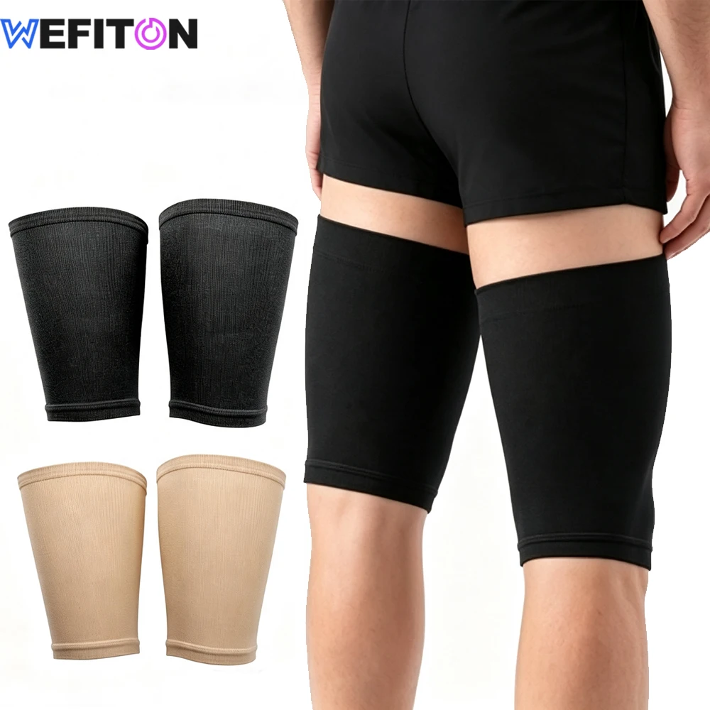 1Pair Unisex Thigh Compression Sleeve for Hamstring Quad Groin Pain , Breathable Thigh Brace Wrap for Running Sports & Daily