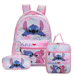 MINISO Stitch-Mochila escolar de dibujos animados para niños y niñas, morral escolar de dibujos animados, Kawaii