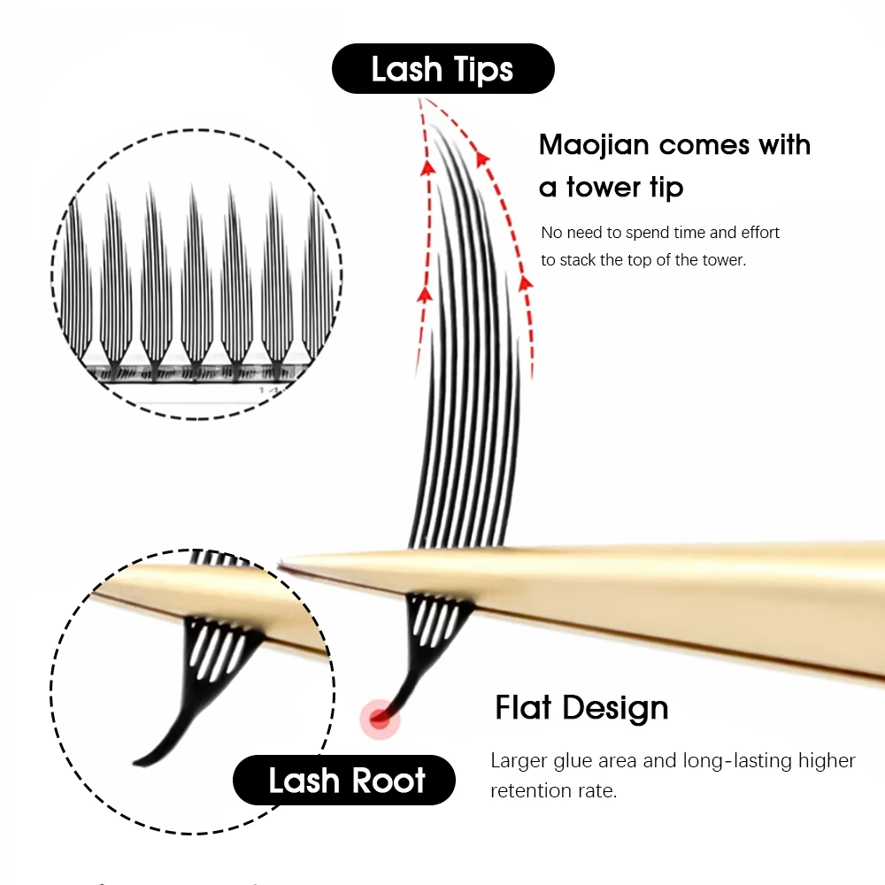 MASSCAKU Brown Fox Comic Spire przedłużanie rzęs 0.07mm grubość Mix długość miękkie gotowe wentylatory Flase rzęsy profesjonalny makijaż