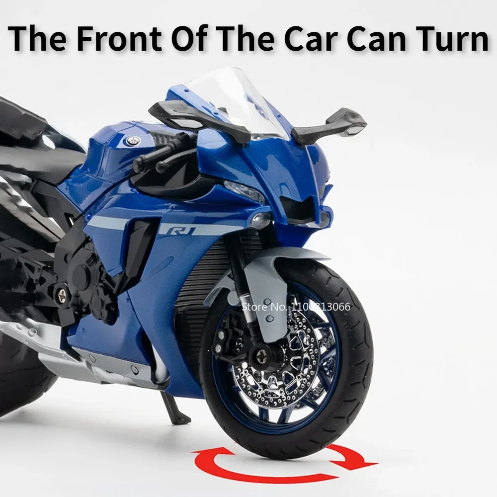 1:12 Scale Yamaha R1 Motorcycle Alloy Car Toys Metal Diecasts Motorcycles Model with Light and Sound Vehicle for Children Gifts