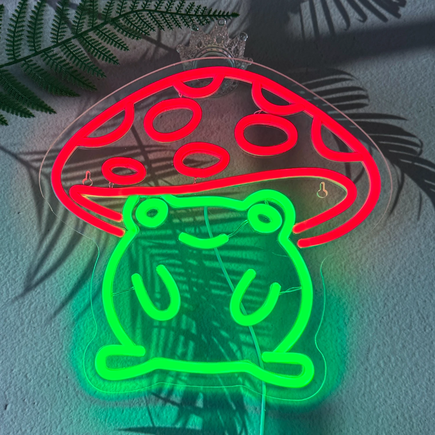 Imagem -03 - Mushroom Frog Neon Art Light Sign Led Neon Wall Decor Salão Escritório Quarto das Crianças Festa Sinal Casa