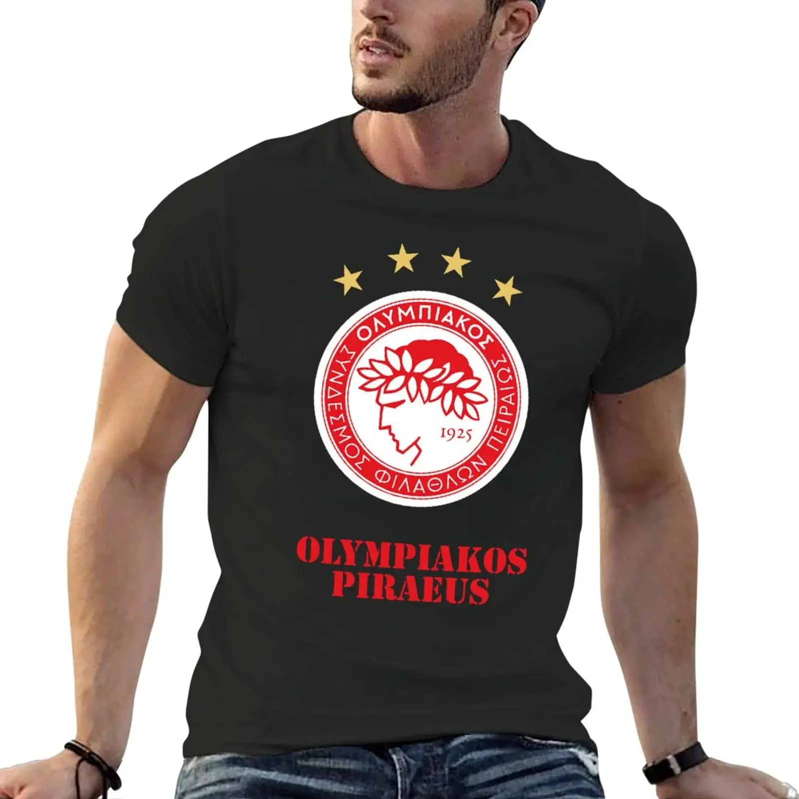 

OLYMPIAKOS PIRAEUS FC2 T-Shirt oversized anime stuff animal prinfor boys cotton t shirt men