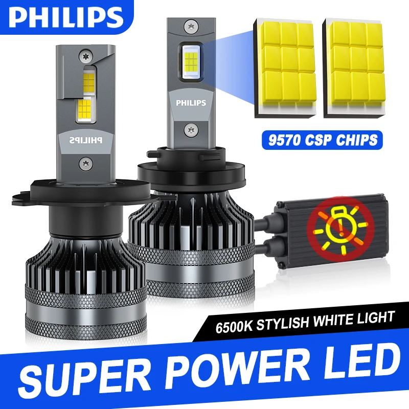 

Philips Ultinon Rally 3590 Car Headlight Bulb H7 Led H1 H4 H11 9005 HB3 9006 HB4 9012 HIR2 180W Fog Lights 6500K High Power Lamp