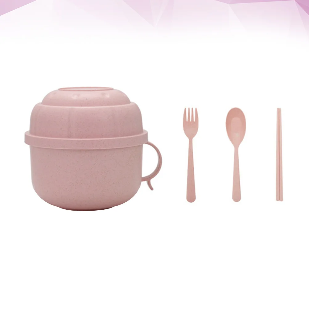 

1 Set Wheat Straw Bento Box Large Capacity Non-Stick Detachable Liner Soup Bowl Food Container For Home Restaurant Use Kids