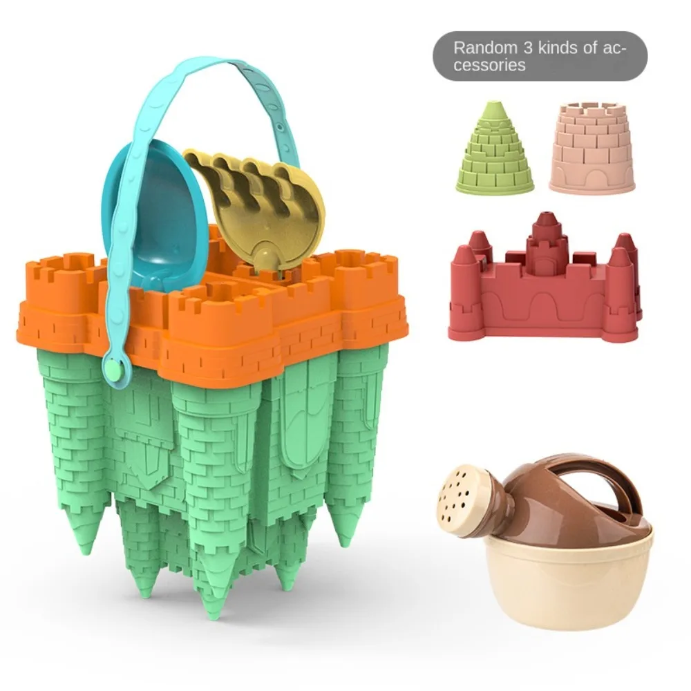 Summer Toys Beach Sand Toys Set Beach Accessories Yellow Castle Sand Mold Toy Plastic Fun Castle Bucket Play Sand Set