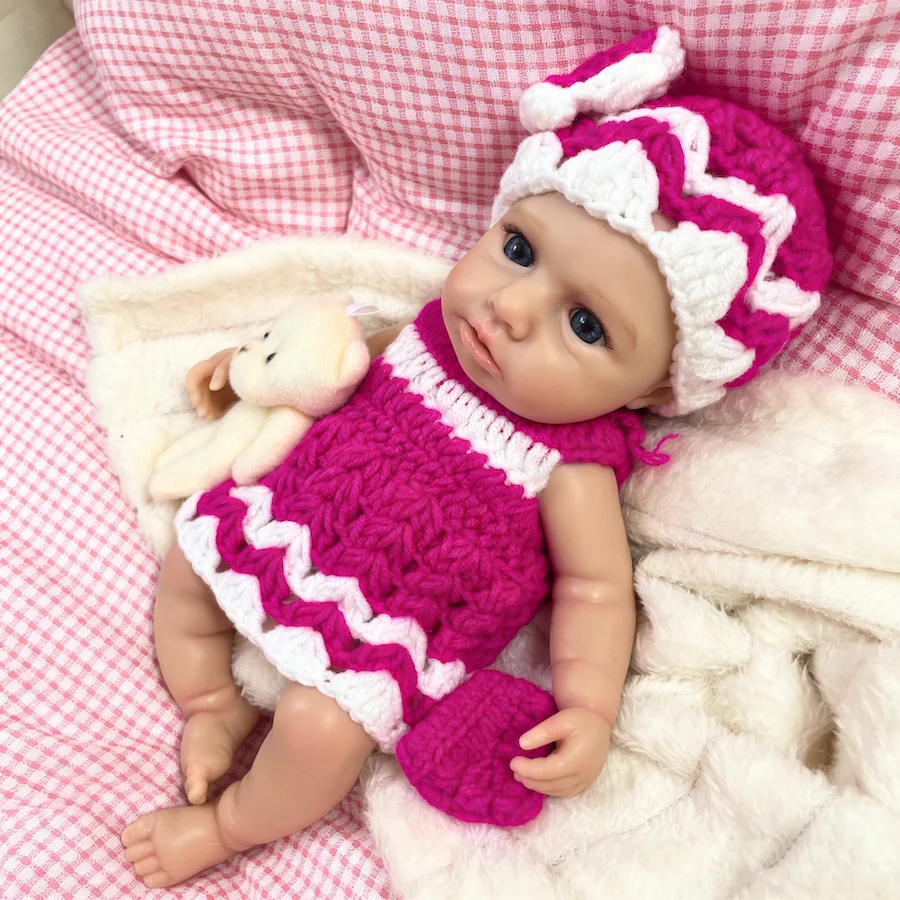 

13 Inch LouLou Awake Silicone Reborn Baby Doll Solid Silicone Flexible Elastic Super Soft Cute Lifelike Doll Birthday Gift