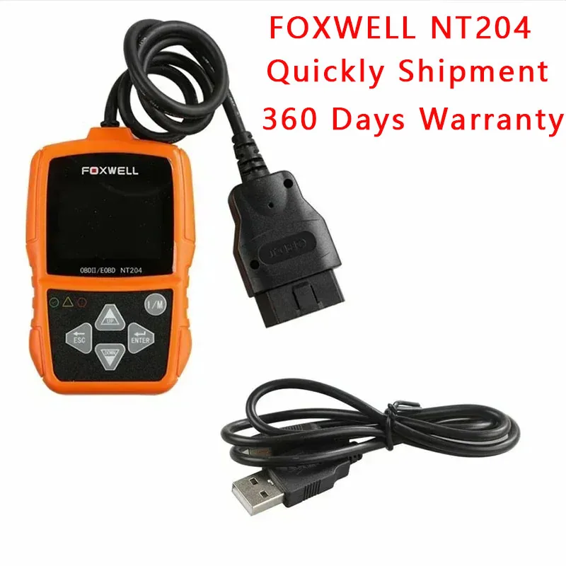 

FOXWELL NT204 OBD2 CAN Диагностический инструмент Считыватель кодов неисправностей Многоязычный доступный Лучшее качество