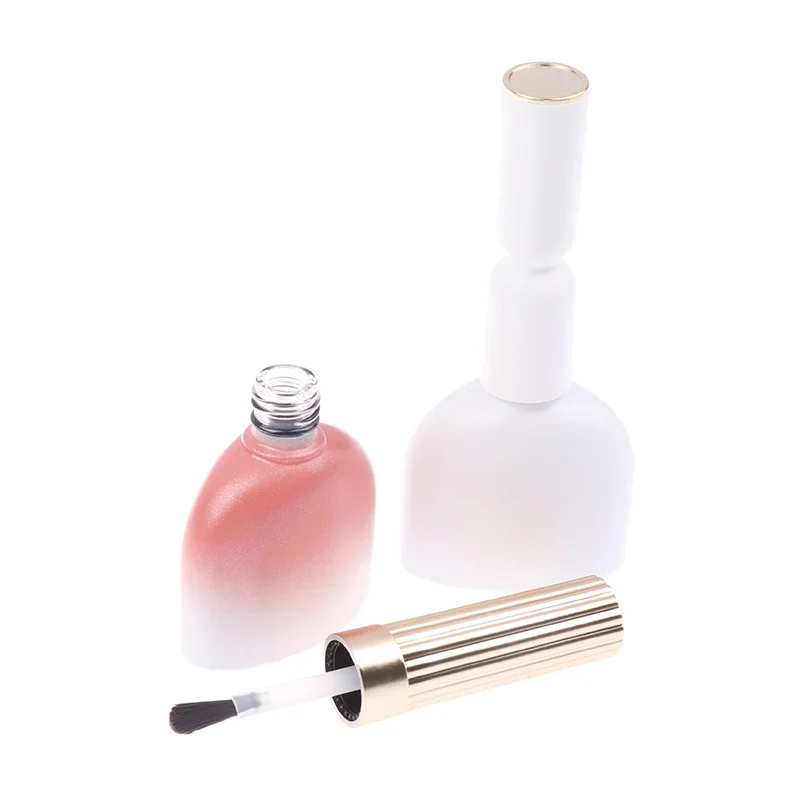 Mini garrafa de vidro para esmalte de unha, 15ml, com escovas, recipiente vazio para embalagem de gel de unha, pote cosmético recarregável, dispensa de óleo de manicure