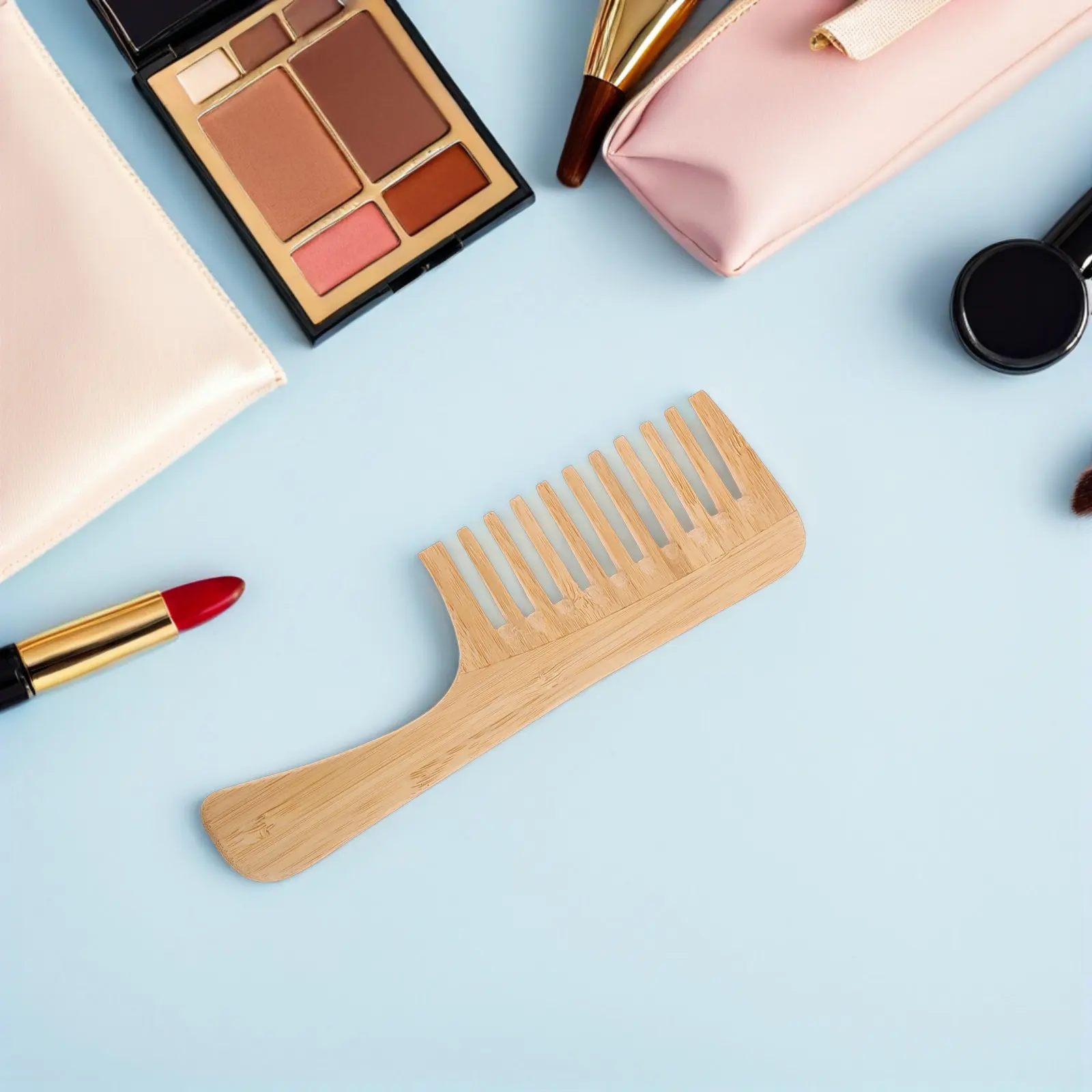 

Набор из 3 бамбуковых расчесок с широкими зубьями для распутывания кудрявых, влажных и сухих волос, инструмент для укладки в салоне и душе для женщин и мужчин