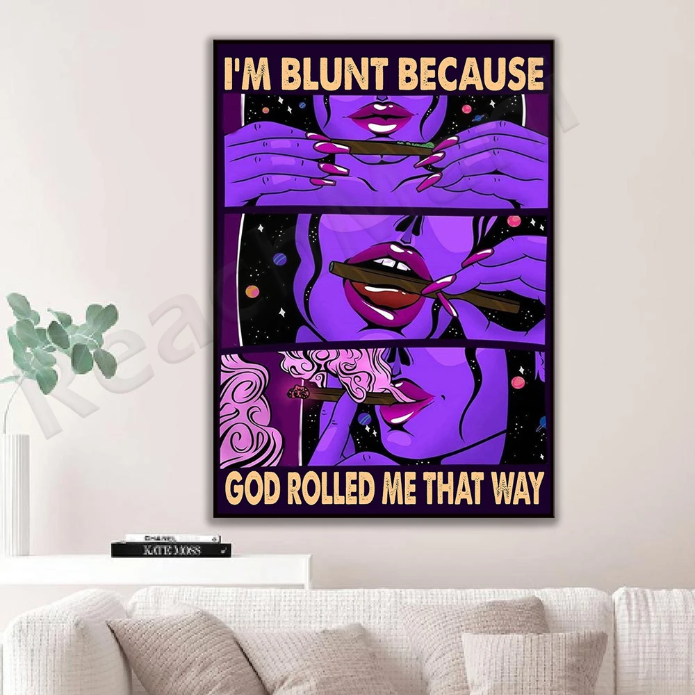 i'm straight because god rolled me like that, smoking weed retro poster, hippie soul weed poster, hippie girl weed poster